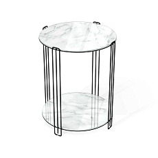 Кофейный стол Sheffilton SHT-CT34 черный муар/белый мрамор 2502873001