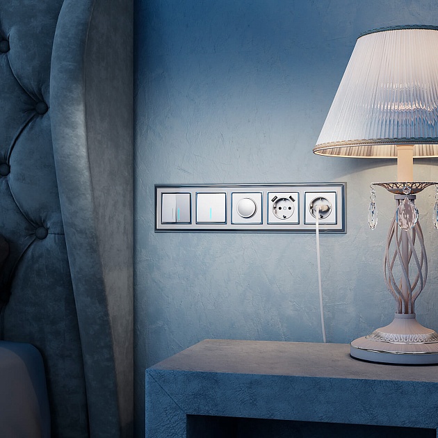 Розетка с заземлением Werkel серебряный W1171006 4690389156410 Фото № 7