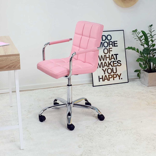 Поворотное кресло AksHome Rosio розовый, экокожа 58826 изображение 5 Поворотное кресло AksHome Rosio розовый, экокожа 58826 Фото № 5