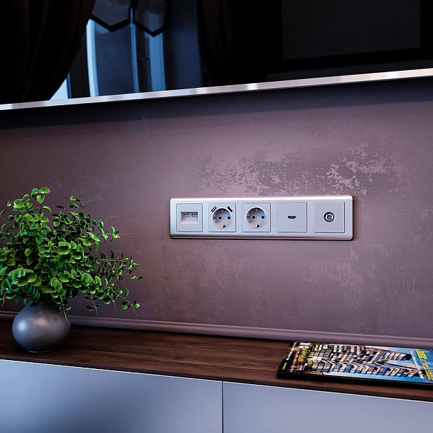 Розетка с заземлением Werkel серебряный W1171006 4690389156410 Фото № 6