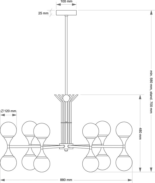 Подвесной светильник KUTEK BARI BAR-ZW-6(Z) Фото № 3