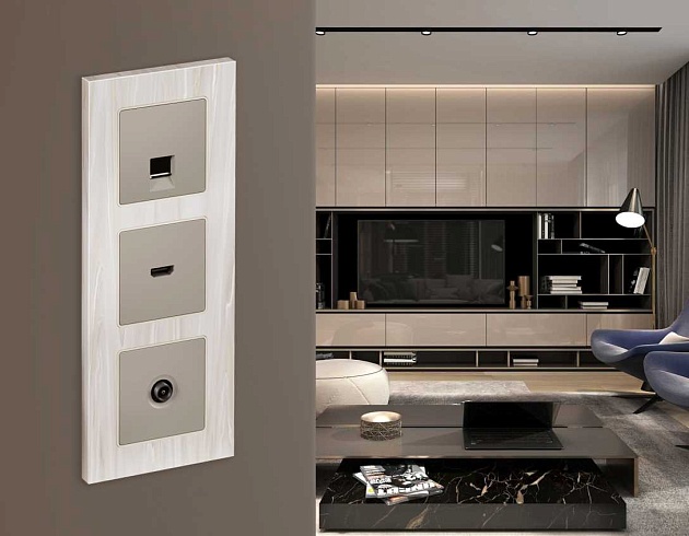 Лицевая панель ТВ-розетки AMBRELLA VOLT AP3730 Фото № 2