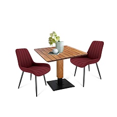 Обеденная группа Sheffilton SHT-DS183 дуб.браш.кор./руб.вино./черн.муар 6116640301
