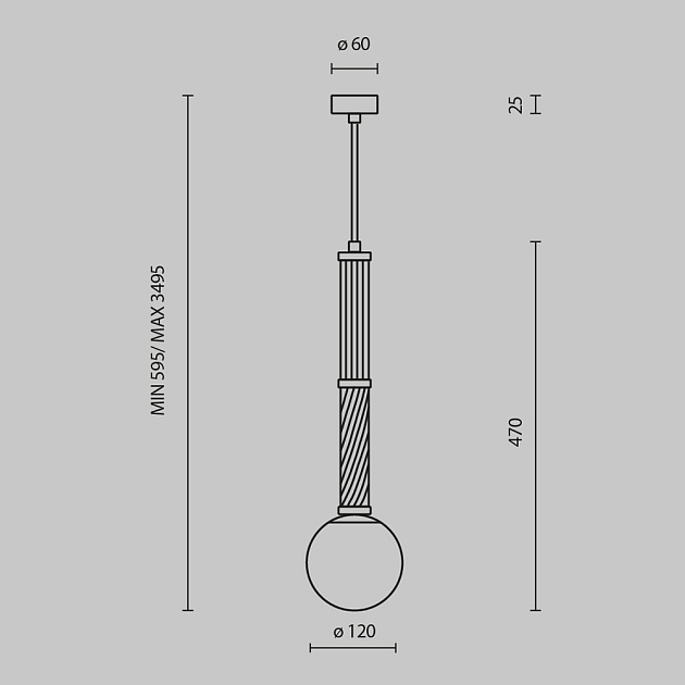 Подвесной светильник Maytoni MOD287PL-01BS Фото № 10