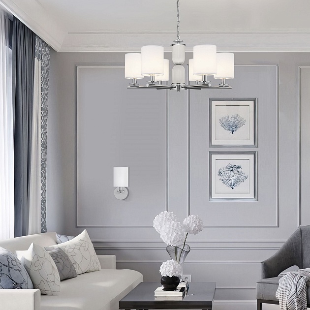 Подвесная люстра Eurosvet Caprera 60146/8 никель изображение 5 Подвесная люстра Eurosvet Caprera 60146/8 никель Фото № 5