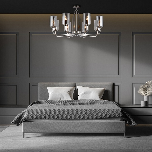 Потолочная люстра Eurosvet Defi 60138/8 сатин-никель изображение 5 Потолочная люстра Eurosvet Defi 60138/8 сатин-никель Фото № 5