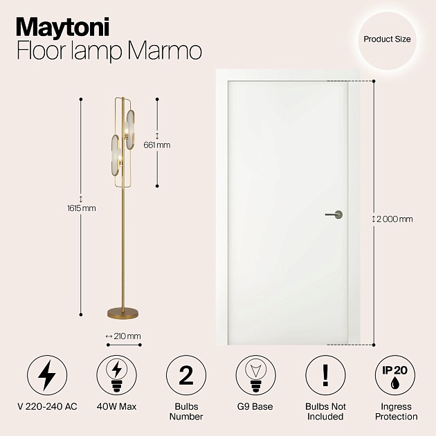 Торшер Maytoni Marmo MOD099FL-02G Фото № 2