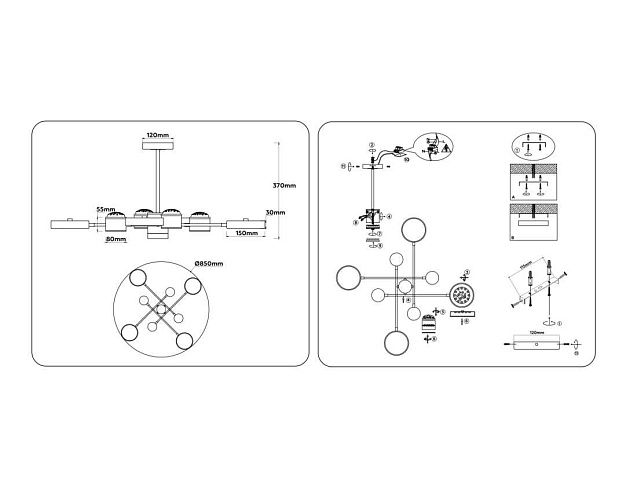 Люстра на штанге Ambrella light COMFORT FL51627 Фото № 10