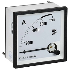 Амперметр Э47 6000/5А класс точности 1,5 96х96мм IEK IPA20-6-6000-E