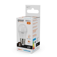 Лампа светодиодная Gauss E27 12W 3000K матовая 53212 1