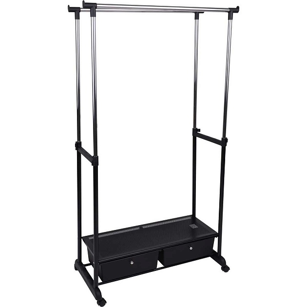 Гардеробная вешалка AksHome Rosa на колесах, черный, металл 77672 изображение 1 Гардеробная вешалка AksHome Rosa на колесах, черный, металл 77672 Фото № 1