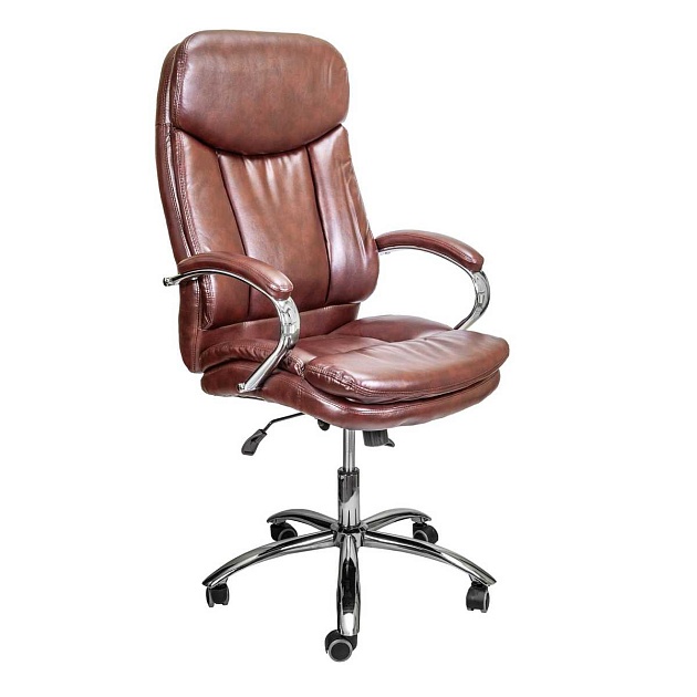 Кресло руководителя AksHome Leonardo коричневый бриллиант, экокожа 65482 Фото № 1