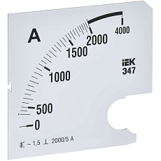 Шкала сменная для амперметра Э47 2000/5А класс точности 1,5 96х96мм IEK IPA20D-SC-2000
