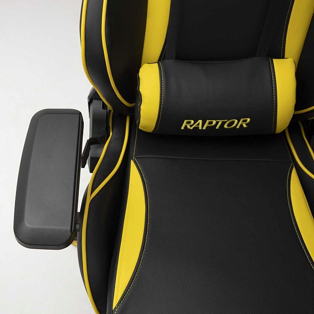 Игровое кресло AksHome Raptor желтый + черный, экокожа 45722 изображение 6 Игровое кресло AksHome Raptor желтый + черный, экокожа 45722 Фото № 6