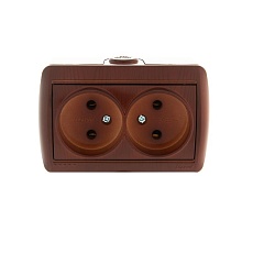 Розетка 2-ая без зазем. Lezard Nata вишня 710-0600-128