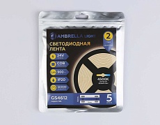 Светодиодная лента Ambrella Light GS4612 COB 400Led/10W m/ 24V IP20 4500K/ 5m*5mm*2.1mm (2 конт.) GS4612 4