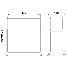 Гардеробная вешалка AksHome Diana на колесах, хром, металл 62180 1