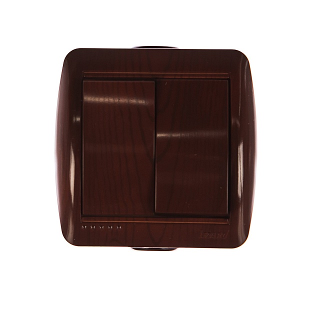 Выключатель двойной Lezard Nata вишня 710-0600-101 Фото № 1