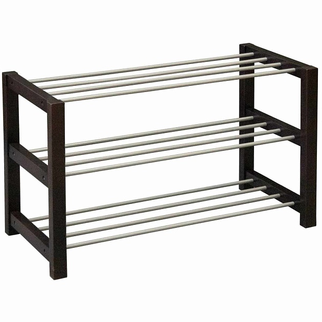 Обувница Мебелик Дольче темно-коричневый/металлик 004969 Фото № 1