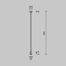 Крепление потолочное Long одинарное 760мм Maytoni Technical TRA159C-SL1-PT 4