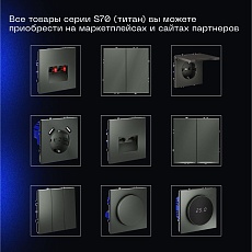 Выключатель встраиваемый Voltum S70 одноклавишный 10А, (титан) VLS010106 1