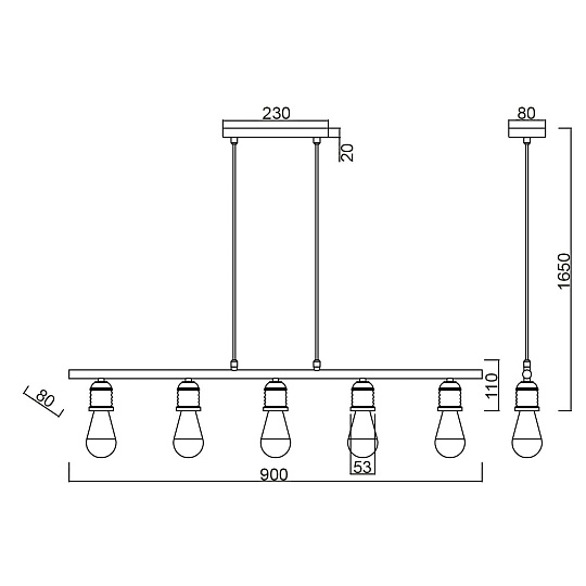 Подвесной светильник Vele Luce Tenuto VL6532P05 изображение 4 Подвесной светильник Vele Luce Tenuto VL6532P05 Фото № 4