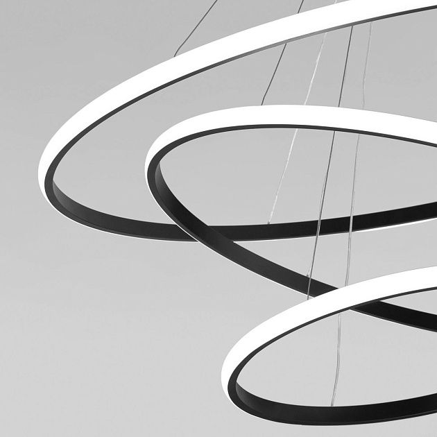 Подвесной светодиодный светильник Eurosvet Collars 90264/3 черный изображение 5 Подвесной светодиодный светильник Eurosvet Collars 90264/3 черный Фото № 5