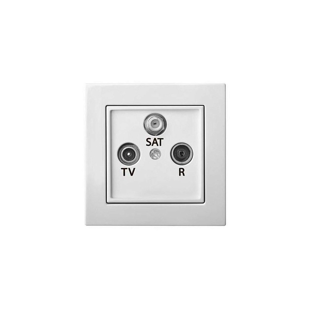 ТВ-розетка проходная Liregus Epsilon белый 28-029 Фото № 1