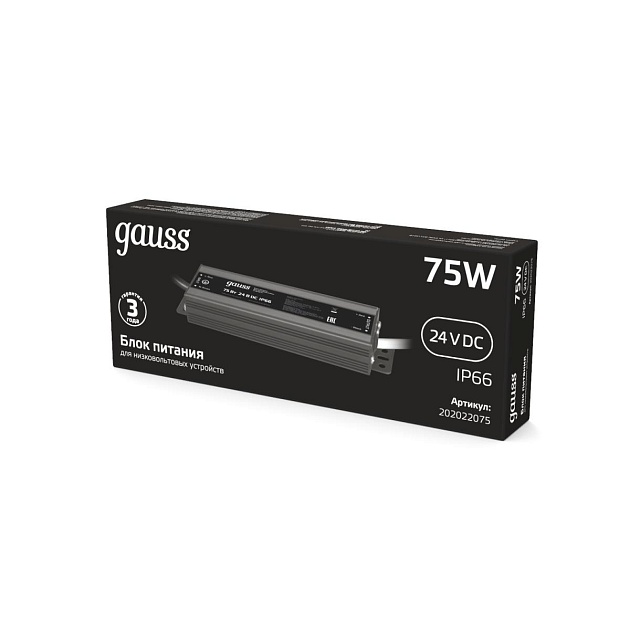 Блок питания Gauss 75W 24V IP66 202022075 изображение 5 Блок питания Gauss 75W 24V IP66 202022075 Фото № 5