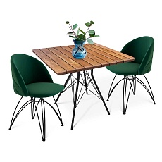 Обеденная группа Sheffilton SHT-DS114 лиственно-зеленый/черный муар/браш.корич 7003464401