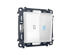 Комплект механизма 2-кл проходного выключателя AMBRELLA VOLT с подсветкой 10000K ALFA Белый глянец QUANT (AP1040, VM120, G29B) MA104040