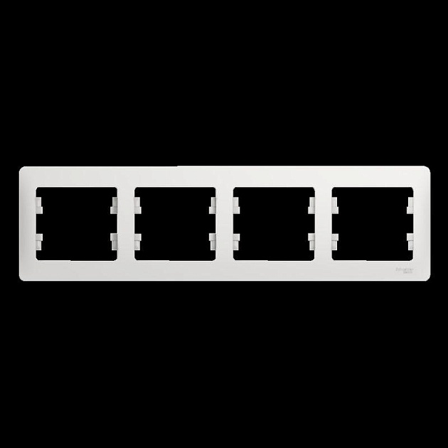 Рамка 4-постовая Systeme Electric Glossa белая GSL000104 Фото № 1