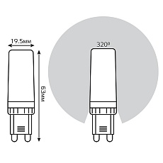 Лампа светодиодная диммируемая Gauss G9 5,5W 3000К прозрачная 107309155-D 2