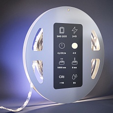 Светодиодная влагозащищенная лента Maytoni 4,8W/m 60LED/m 2835SMD дневной белый 5M 201014 2