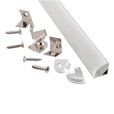 Профиль General GAL-GLS-2000-16-16 угловой (2м профиль+2м рассеиватель+2заглушки+4 скоб с шурупами 1/100)