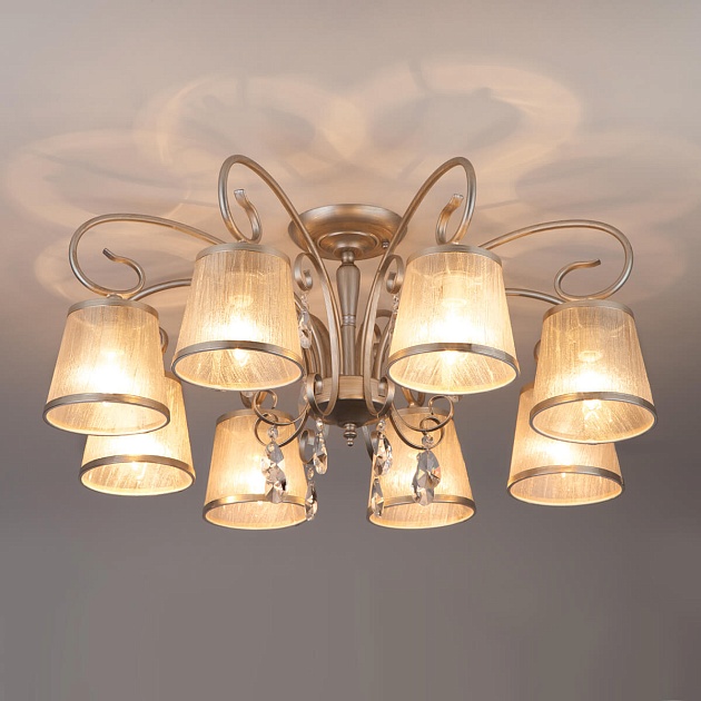 Потолочная люстра Eurosvet 60065/8 серебро изображение 4 Потолочная люстра Eurosvet 60065/8 серебро Фото № 4