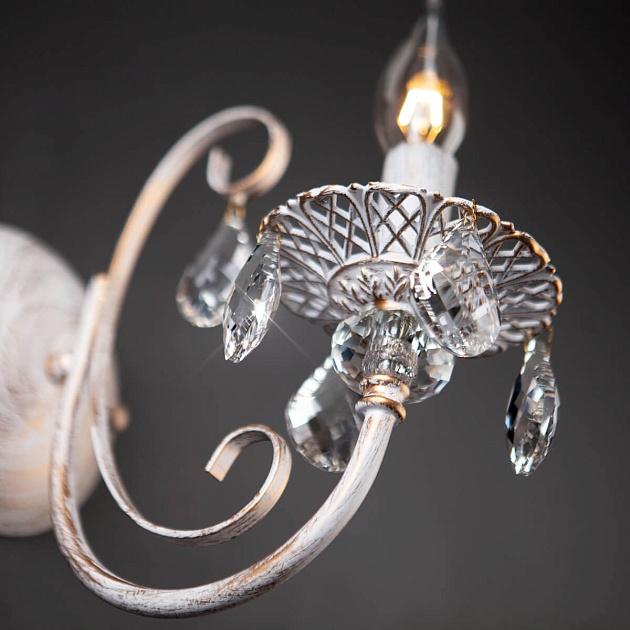 Бра Eurosvet 3305/1 белый с золотом/прозрачный хрусталь Strotskis Фото № 3