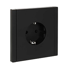 FORTE&PIANO Розетка 1-местная с заземлением с защитными шторками безвинтовое крепление 16А FP113 черный IEK FP-R14-16-1-K02