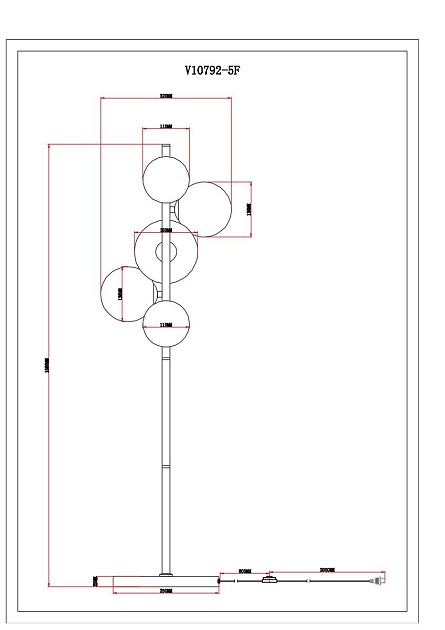 Торшер Moderli Renny V10792-5F Фото № 2