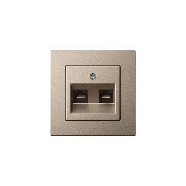 Розетка 2хRJ45 Liregus Epsilon шампань 28-3162 Фото № 1