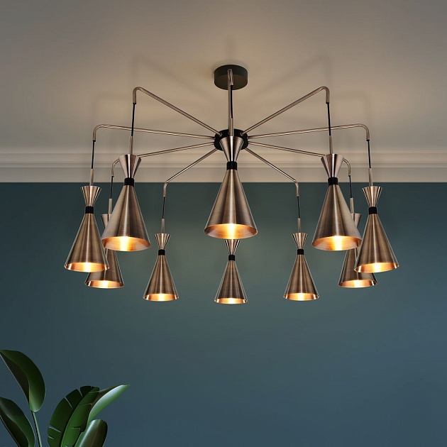 Подвесная люстра Bogates Glustin 316/10 латунь / черный изображение 5 Подвесная люстра Bogates Glustin 316/10 латунь / черный Фото № 5