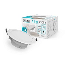 Встраиваемый светодиодный светильник Gauss Elementary Downlight 999420205 2