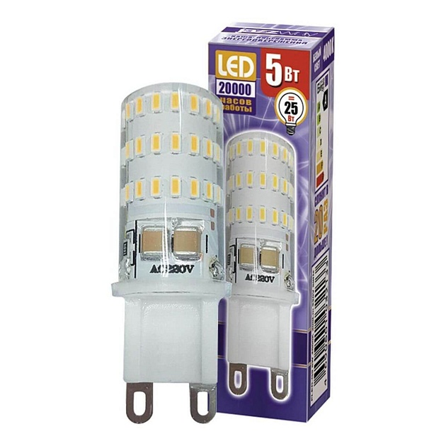 Лампа светодиодная Jazzway G9 5W 4000K прозрачная 1032133B Фото № 1