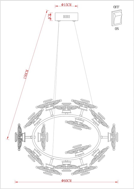 Подвесная светодиодная люстра Arte Lamp Cherish A2097LM-90GO Фото № 2