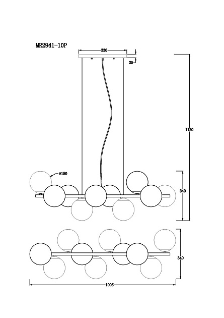 Подвесная люстра MyFar Aerton MR2941-10P Фото № 2
