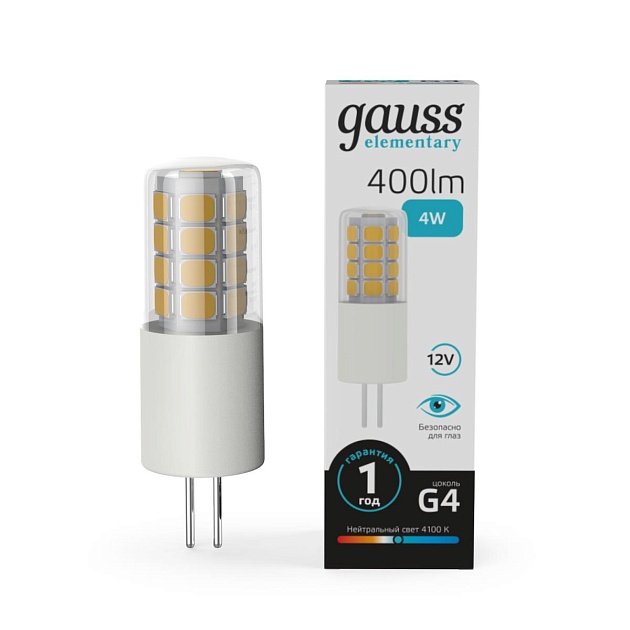 Лампа светодиодная Gauss G4 4W 4100К прозрачная 10724 изображение 4 Лампа светодиодная Gauss G4 4W 4100К прозрачная 10724 Фото № 4