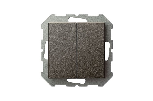 Выключатель двухклавишный Liregus Epsilon антрацит 28-103 Фото № 5