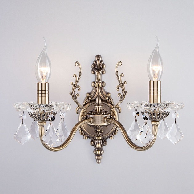 Бра Eurosvet 3281/2 античная бронза/прозрачный хрусталь Strotskis изображение 1 Бра Eurosvet 3281/2 античная бронза/прозрачный хрусталь Strotskis Фото № 1