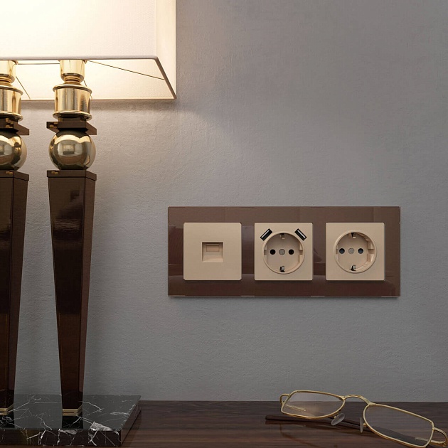 Розетка Werkel Ethernet RJ-45 шампань W1181011 4690389157479 Фото № 3