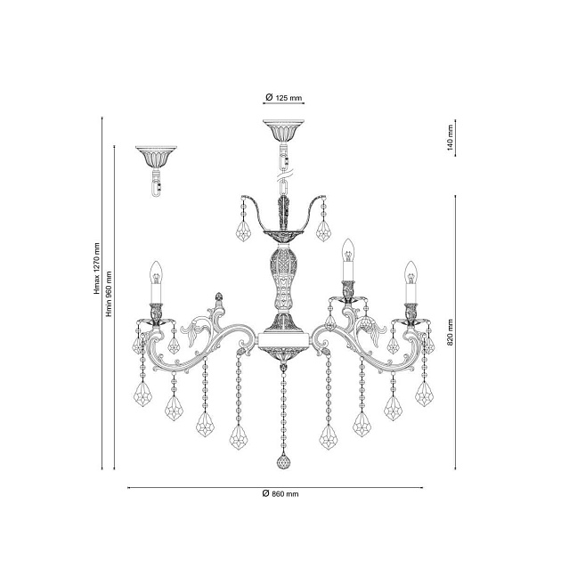 Подвесная люстра Lucia Tucci Barletta 122.10.5 Coffe Gold Фото № 2